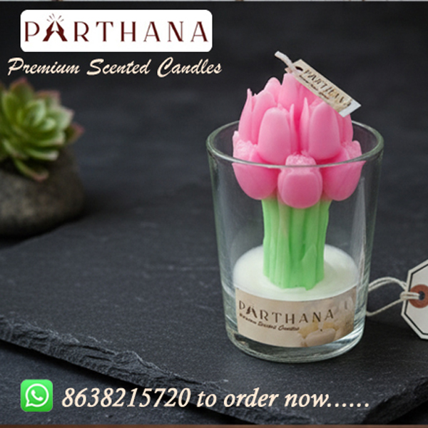 Premium Scented Tulip Jar Candle